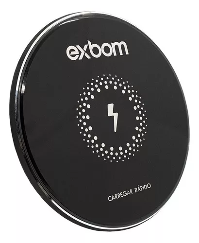 Carregador Sem Fio: Tecnologia Que VocĂȘ Merece! Carregador Sem Fio Indução Exbom Preto