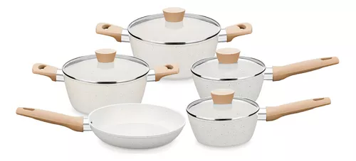 Panelas Antiaderentes: Aumente sua praticidade na cozinha Jogo De Panelas Vanilla Indução 5pçs