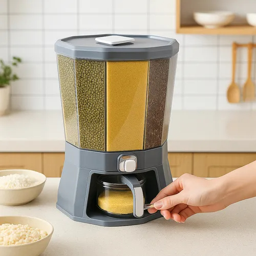 Dispenser De Alimentos Grãos E Cereais Com Divisórias