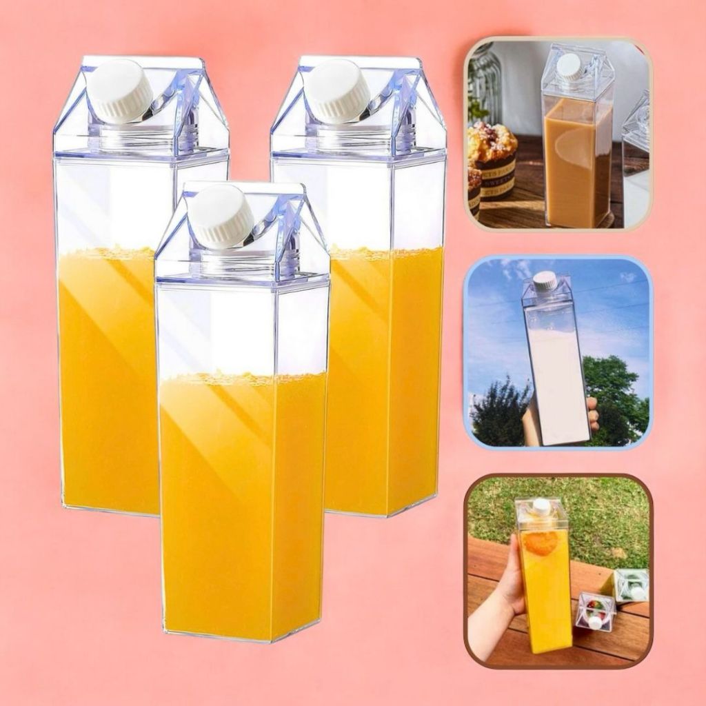 Kit 1-3 Garrafa Transparente De Acrílico 1L