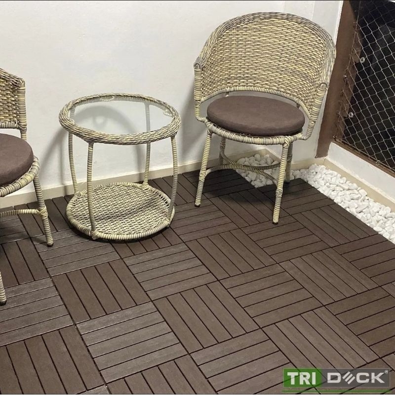 Deck Modular Plástico Textura Madeira Antiderrapante Kit 12 Un Deck Modular Textura Madeira