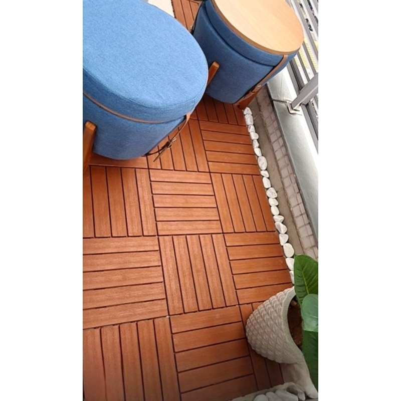 Deck Modular Plástico Textura Madeira Antiderrapante Kit 20 Decks Modular Plástico