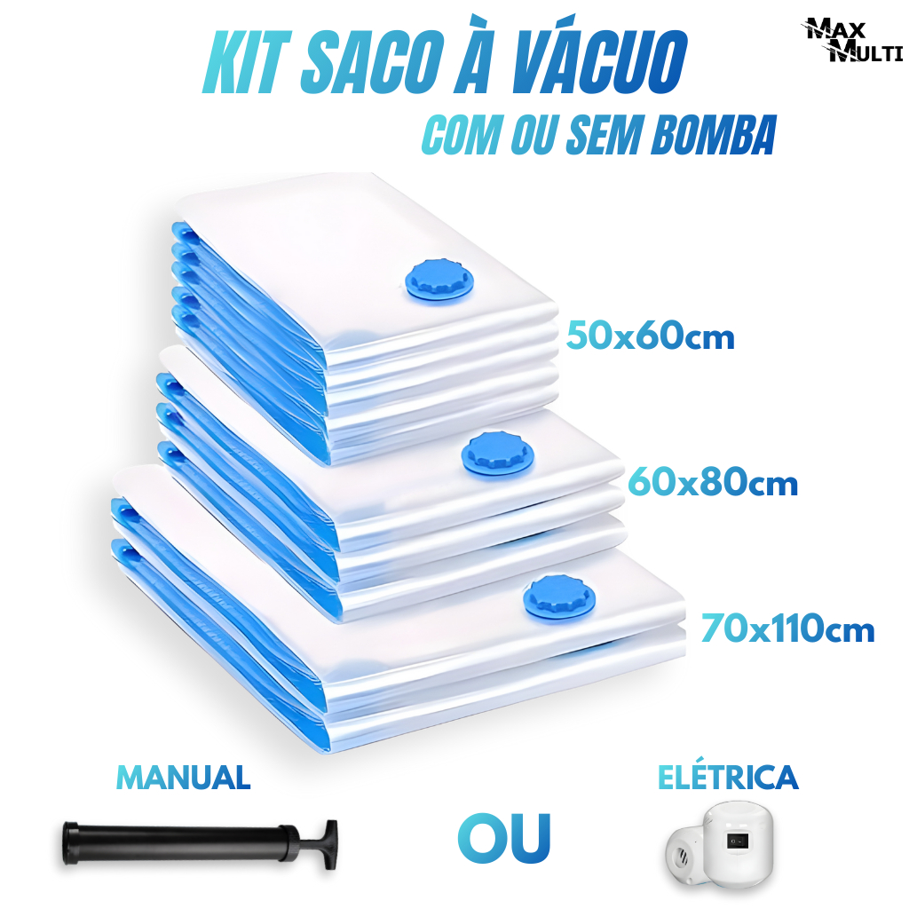 Saco A Vácuo Kit Saco À Vácuo Para Viagem