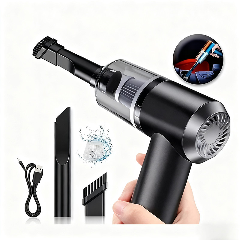 Mini Aspirador De Pó Portátil | Adequado Para Carro, Casa, Sem Fio, 3 Em 1, Recarregável, Potente 6000Pa