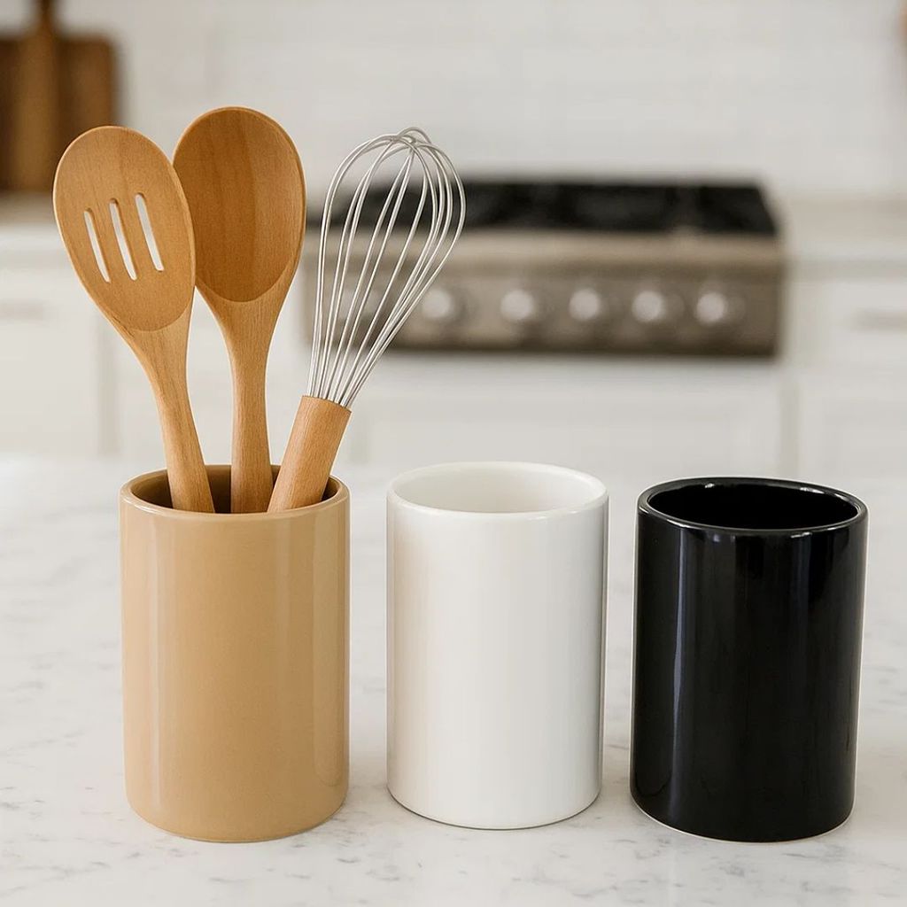Kit Utensílios De Cozinha 15Cm Em Cerâmica Liso Kice