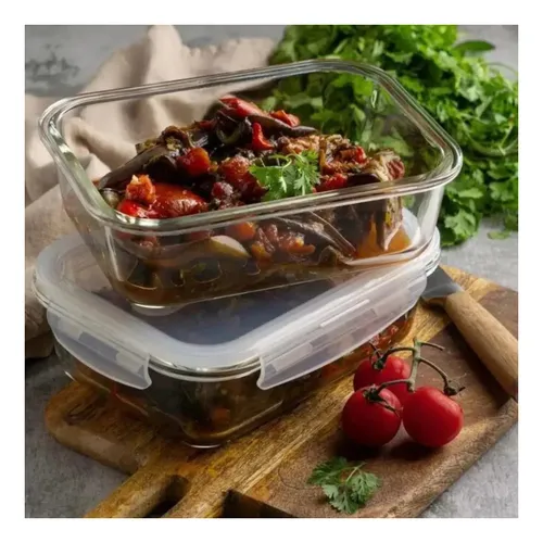 Marmita De Vidro Retangular Pote Hermético Alimentos