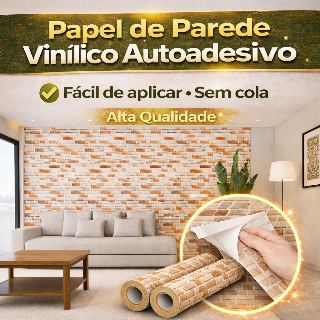 Papel De Parede Tijolos Adesivo De Parede