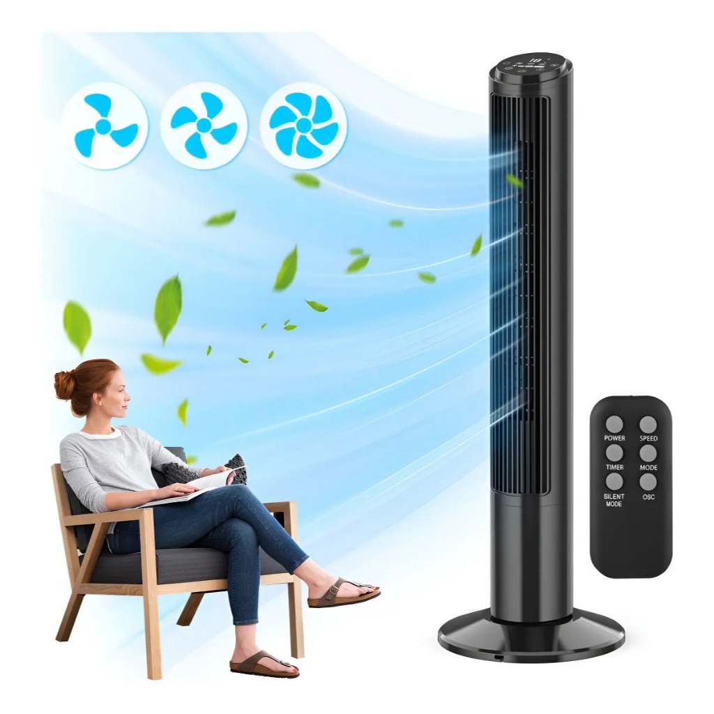 Ventilador Torre Oscilante Controle Remoto 3 Velocidades